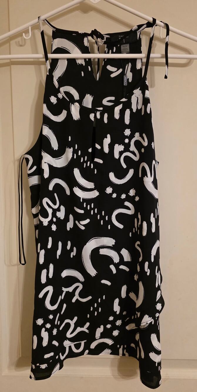Tahari mock wrap halter